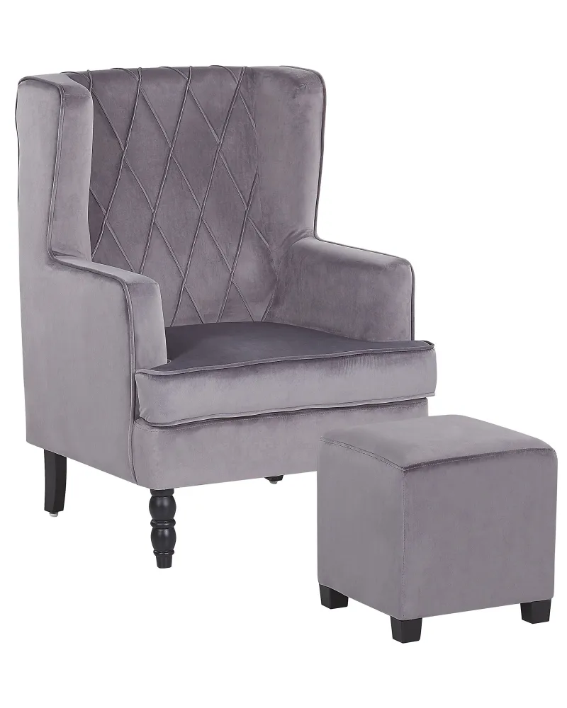 Poltrona SANDSET Veludo Cinzento