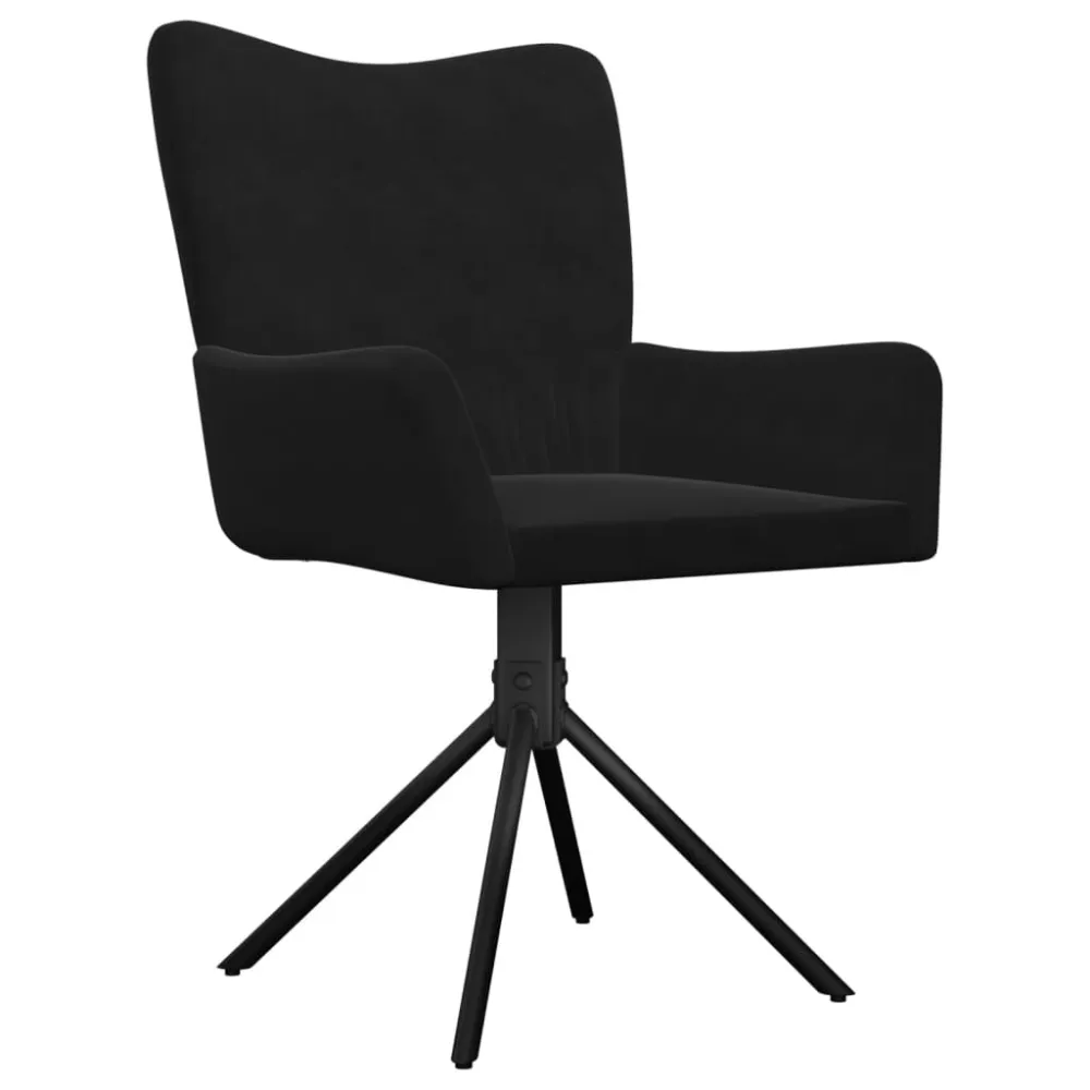 Banqueta com Encosto Cadeiras de jantar giratórias 2 pcs veludo preto