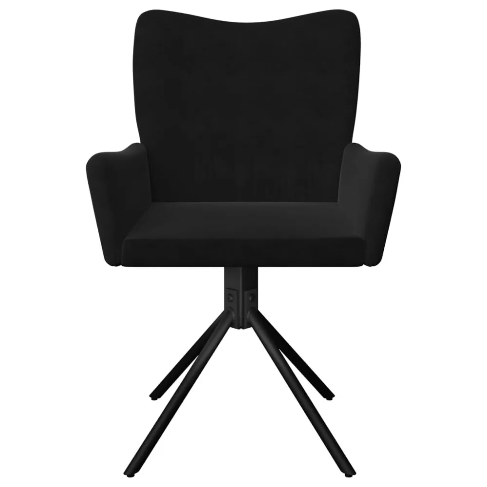 Banqueta com Encosto Cadeiras de jantar giratórias 2 pcs veludo preto