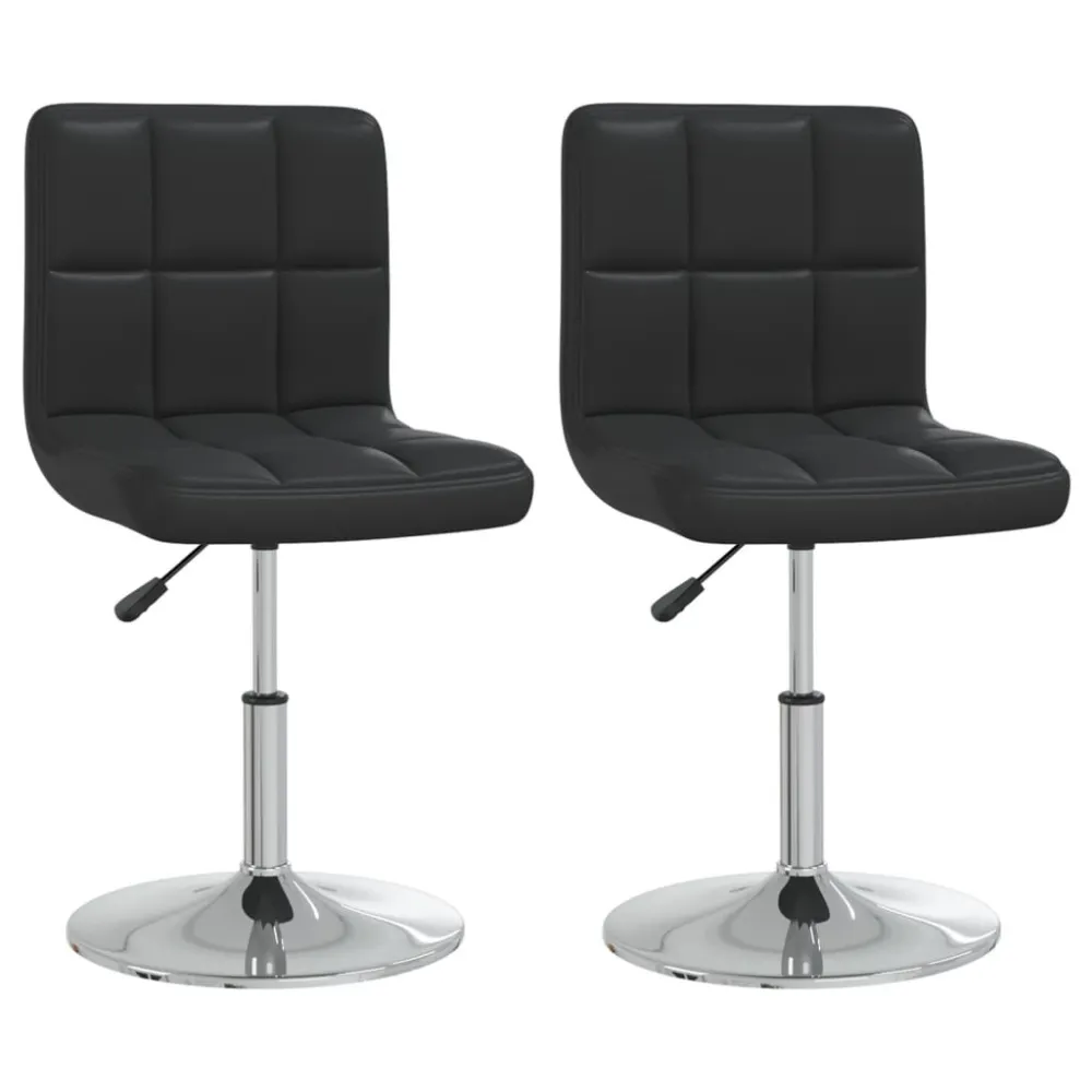 Banqueta com Encosto Cadeiras de jantar 2 pcs couro artificial preto