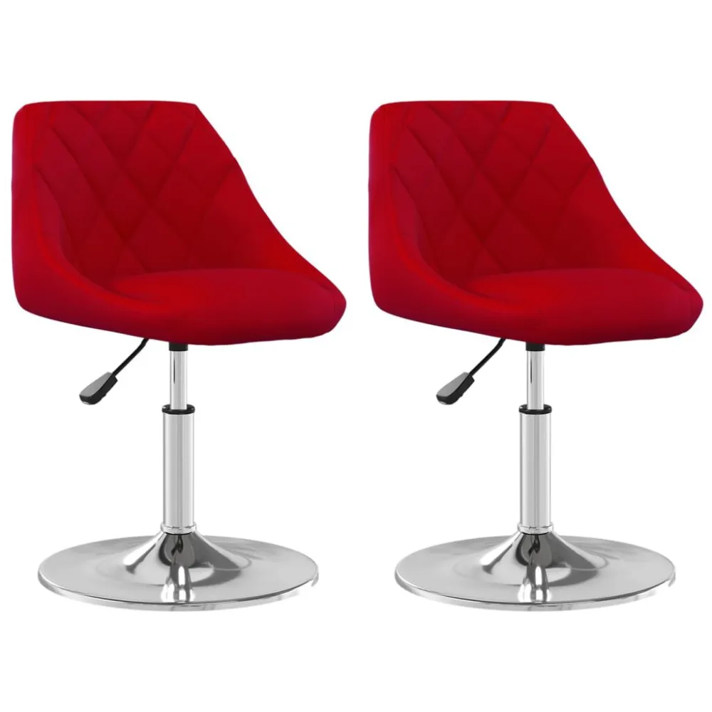 Cadeira Empilhável Cadeiras de jantar giratórias 2 pcs veludo vermelho tinto