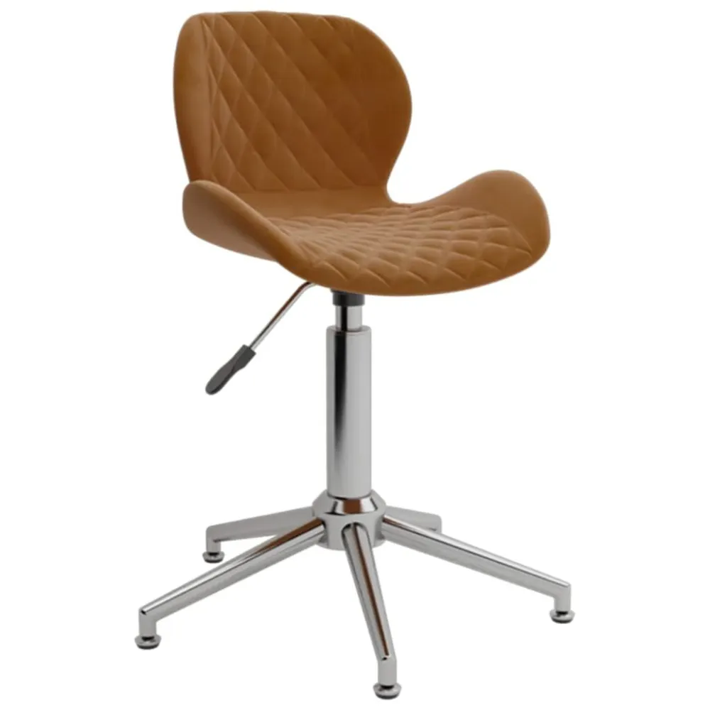 Cadeira de jantar giratória veludo castanho Dimensões 180x90cm