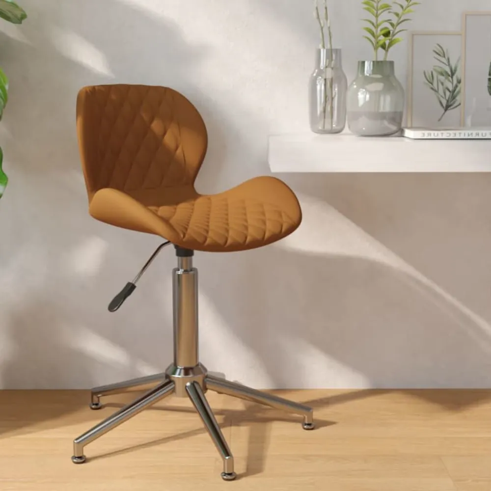 Cadeira de jantar giratória veludo castanho Dimensões 180x90cm