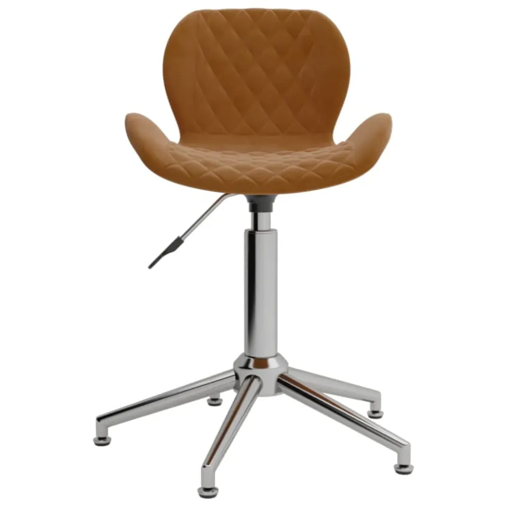 Cadeira de jantar giratória veludo castanho Dimensões 180x90cm