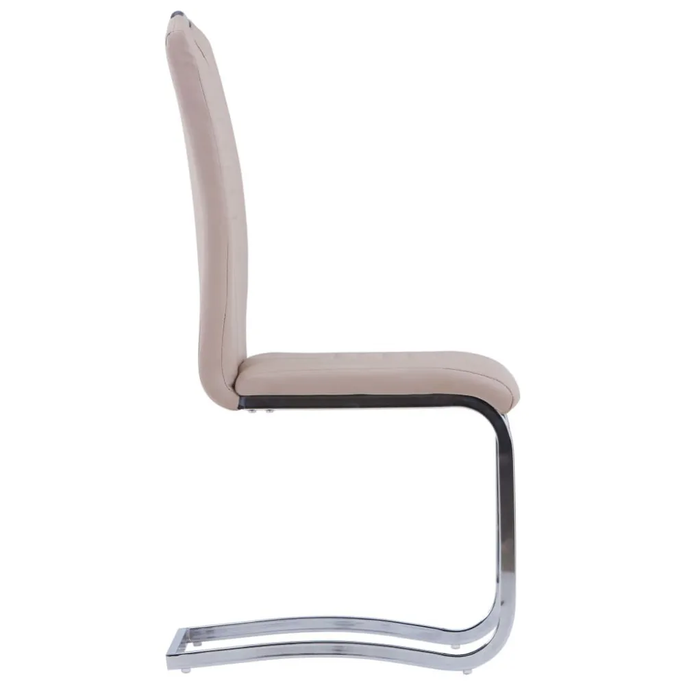 Cadeiras de jantar cantilever 6 pcs couro artificial cappuccino Dimensões 180x90cm