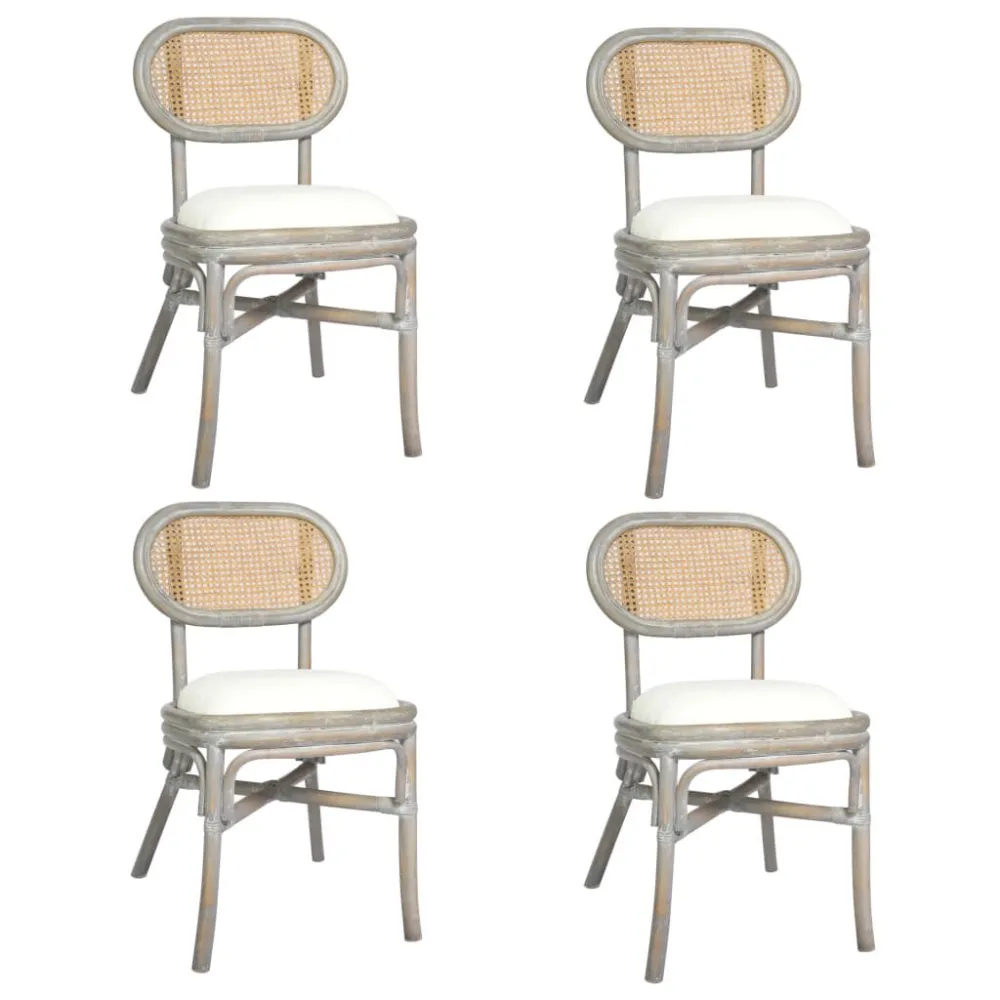 Cadeiras de jantar 4 pcs linho cinzento com Garantia Estendida