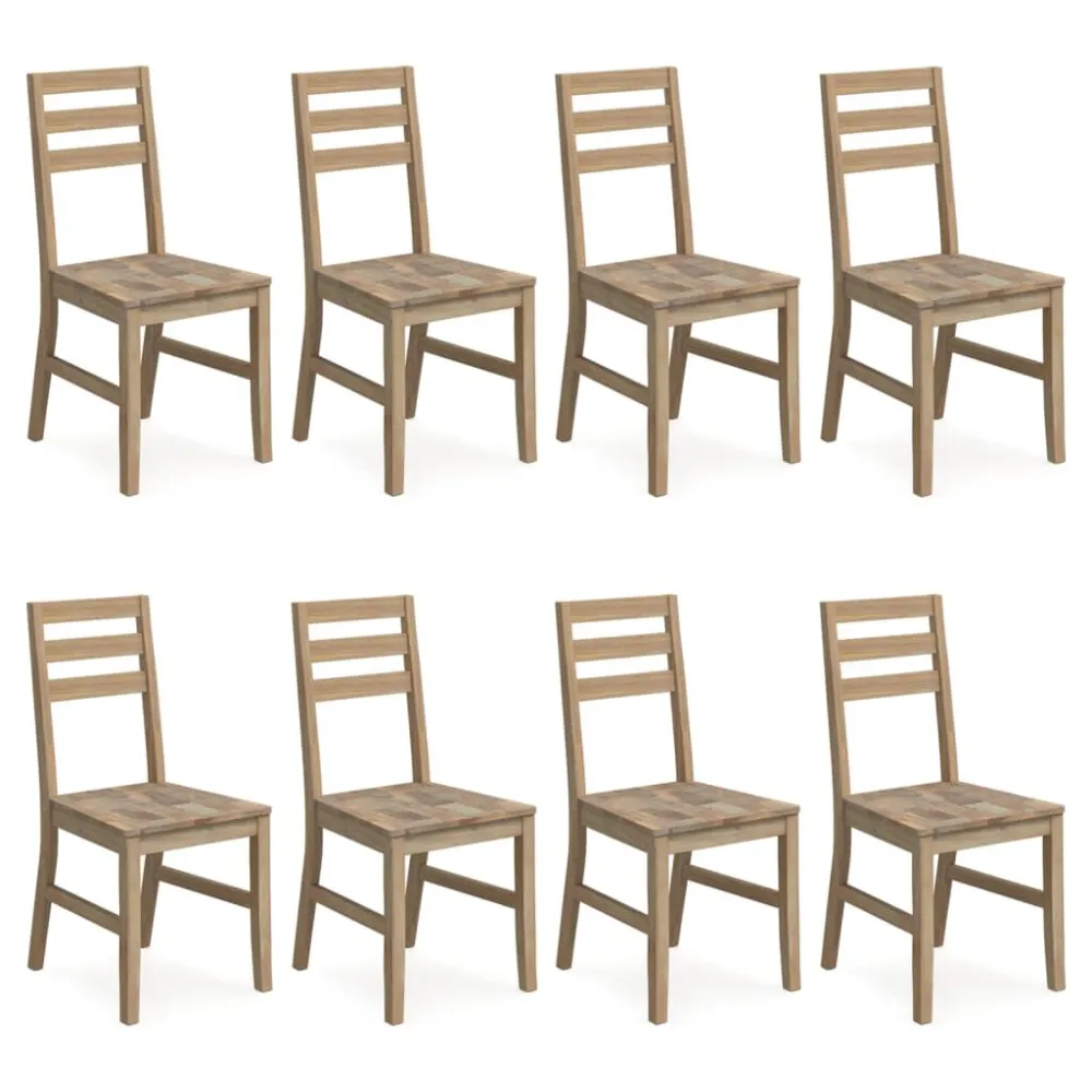 Cadeiras de jantar 8 pcs madeira de acácia maciç com 4 Gavetas