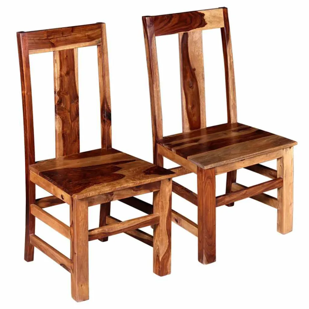 Cadeiras de jantar 2 pcs madeira sheesham maciç com 4 Gavetas