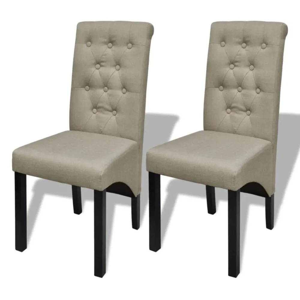 Design Ergonômico Cadeiras de jantar 2 pcs tecido bege