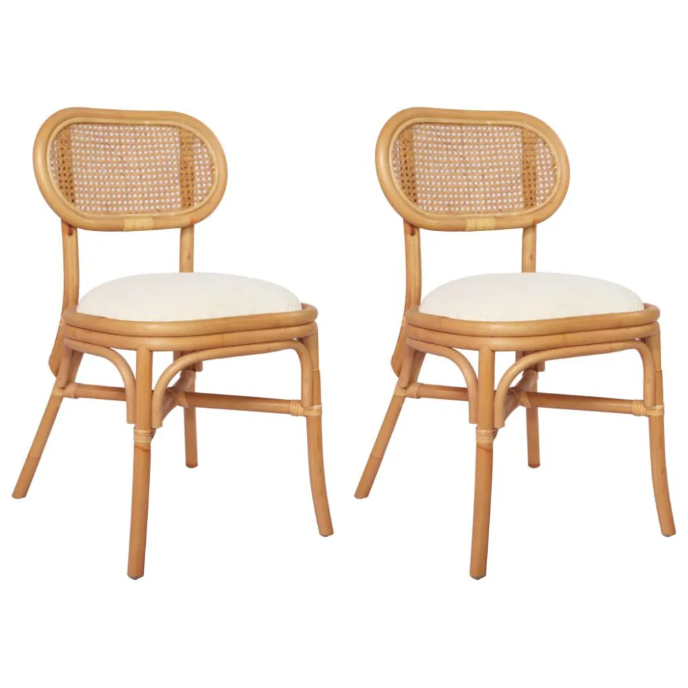 Madeira Maciç Cadeiras de jantar 2 pcs linho
