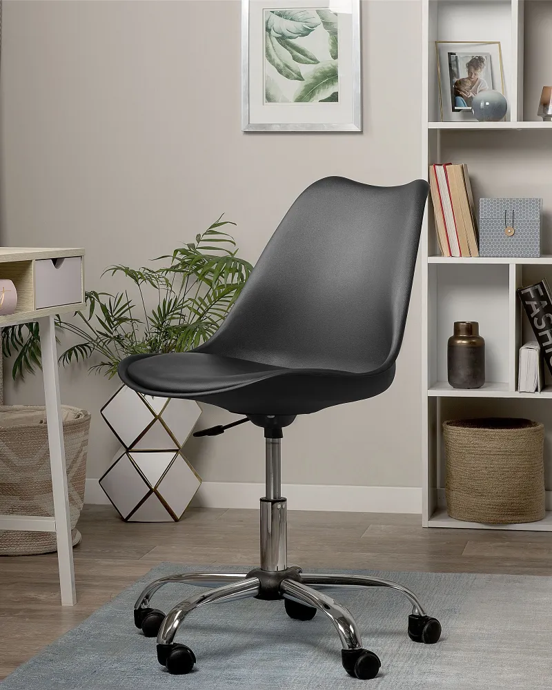 Desk Chair Faux Couro Black DAKOTA
