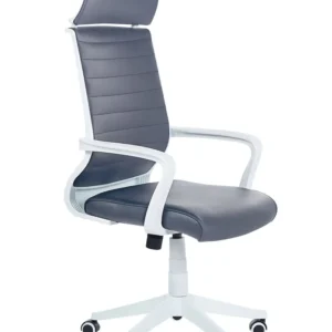 Office Chair Faux Material couro Grey LEADER