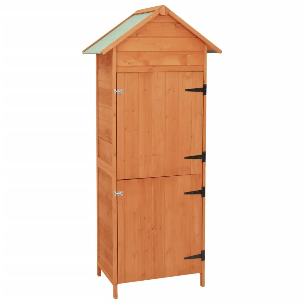 Armário de arrumação para jardim 42,5x64x190 cm castanho