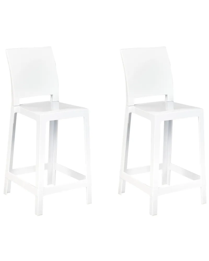 Banco de bar Conjunto de 2 Branco WELLINGTON
