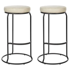 Banco de bar Conjunto de 2 Pele sintética Creme distinto MILROY