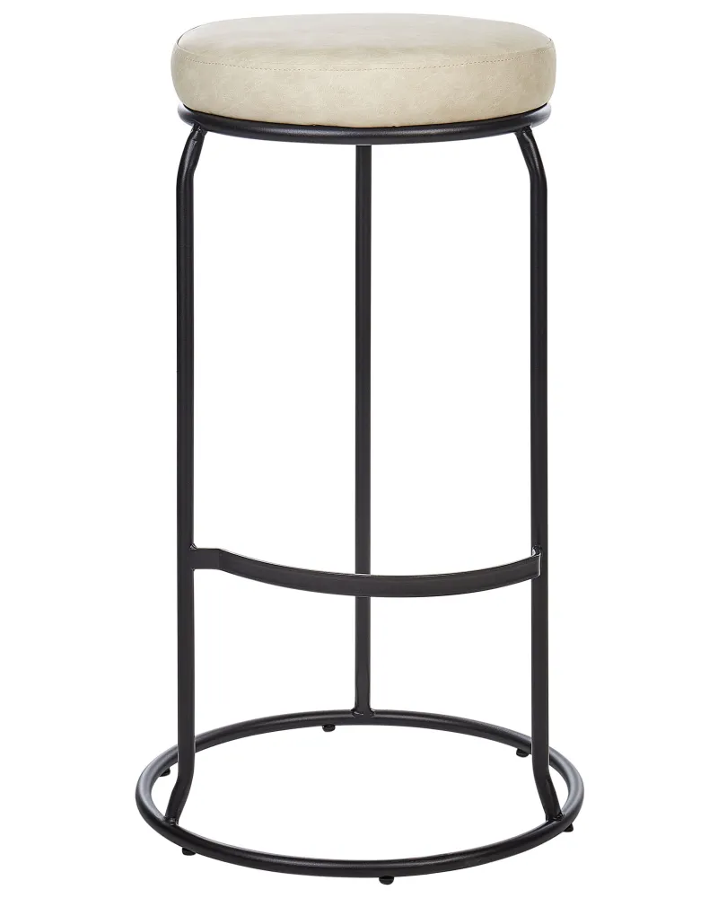 Banco de bar Conjunto de 2 Pele sintética Creme distinto MILROY