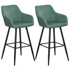 Banco de bar Conjunto de 2 Veludo Verde turvo CASMALIA