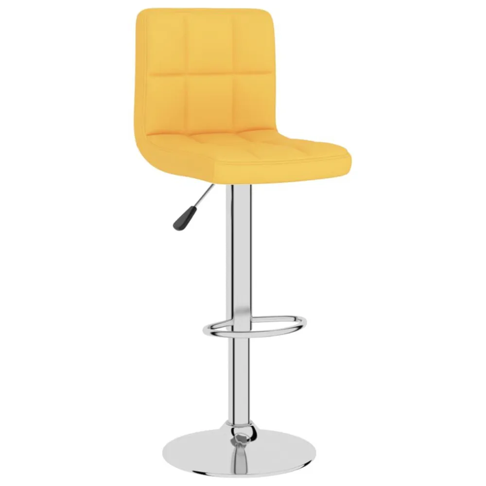 Banco de bar tecido amarelo mostarda