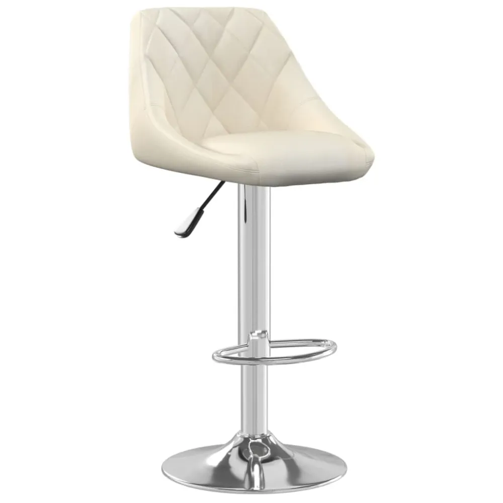Banco de bar veludo cor creme