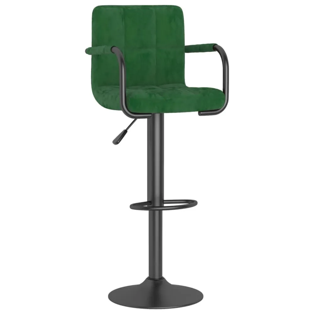 Banco de bar veludo verde-escuro