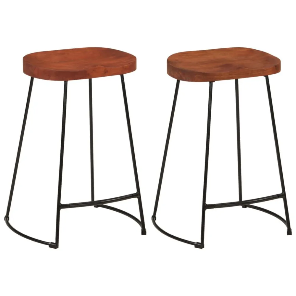 Bancos de bar Gavin 2pcs 45x40x63cm madeira de mangueira maciç