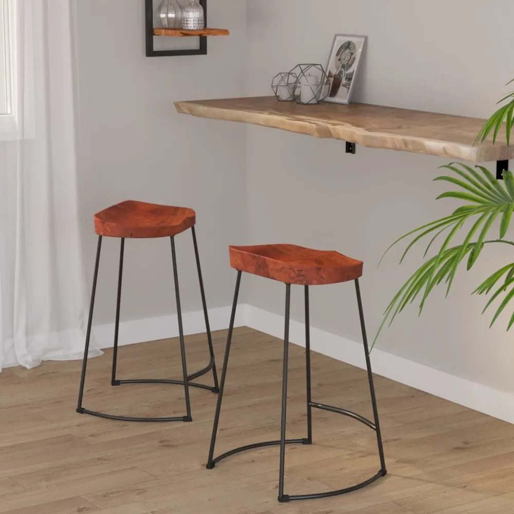 Bancos de bar Gavin 2pcs 45x40x63cm madeira de mangueira maciç