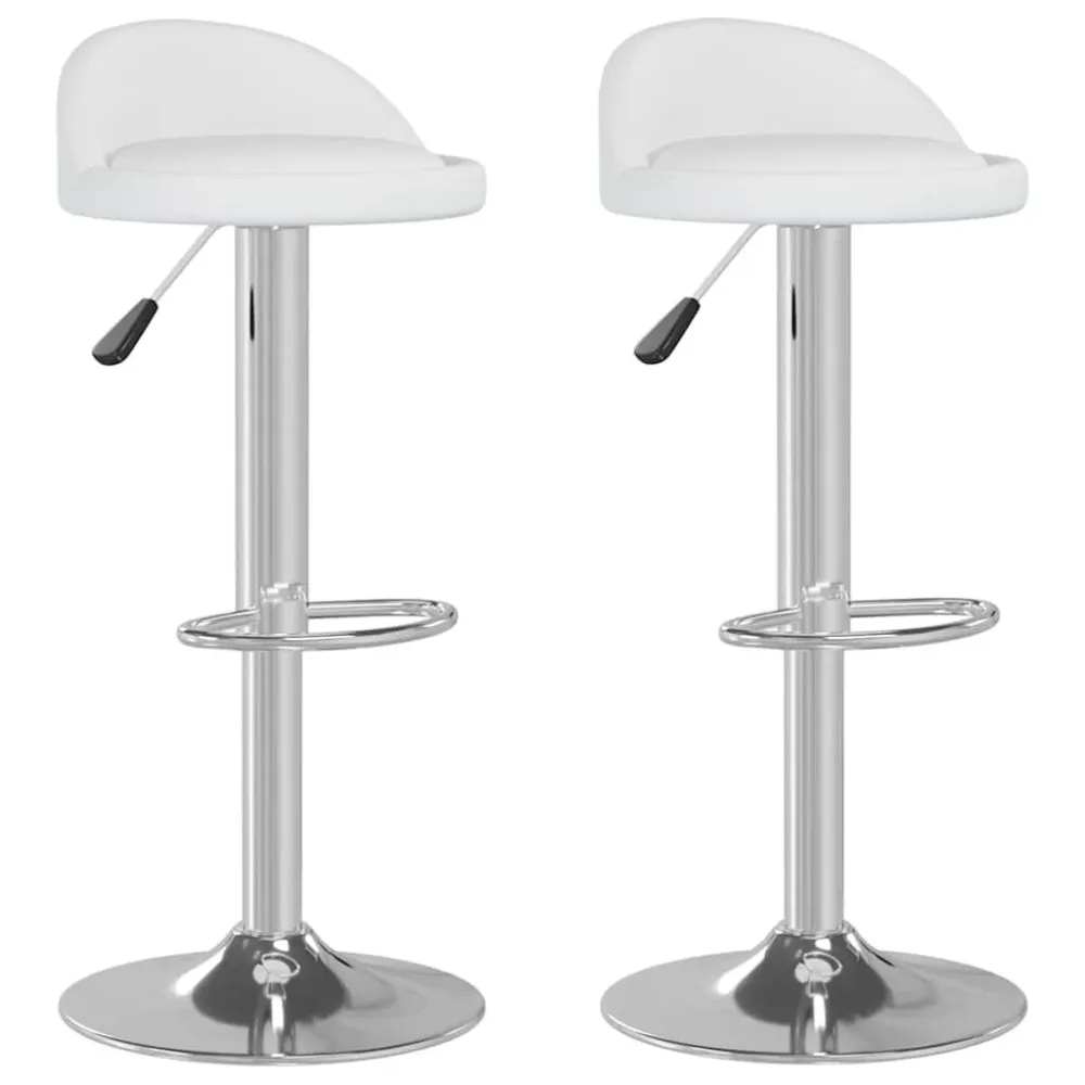 Bancos de bar 2 pcs couro artificial branco