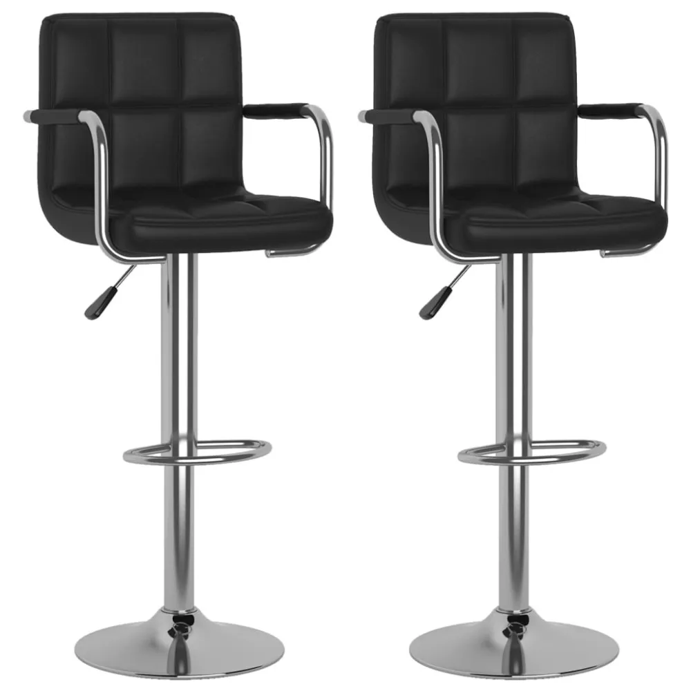 Bancos de bar 2 pcs couro artificial preto