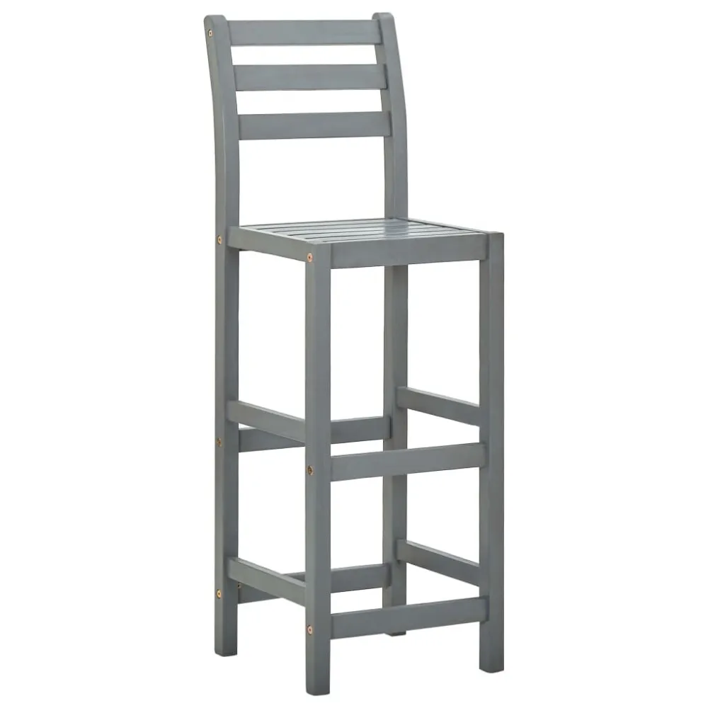 Bancos de bar 2 pcs madeira de acácia maciç cinzento