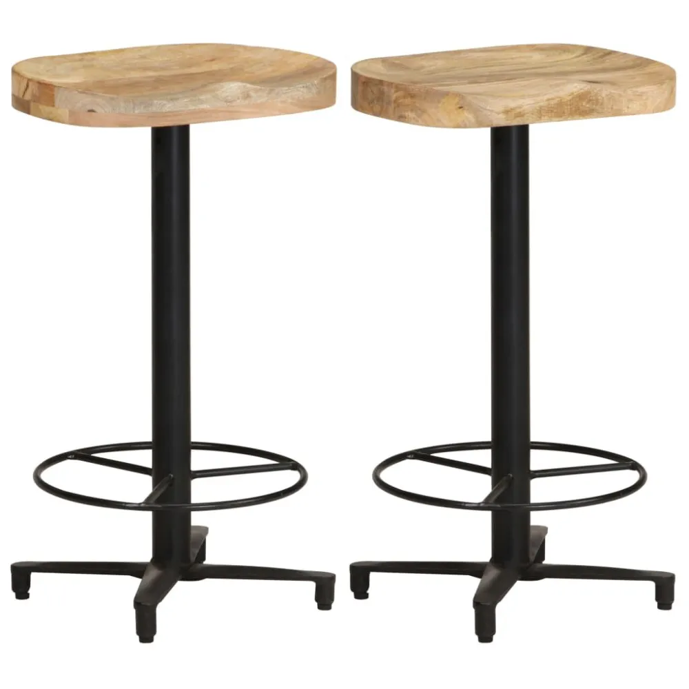Bancos de bar 2 pcs 66 cm madeira de mangueira maciç