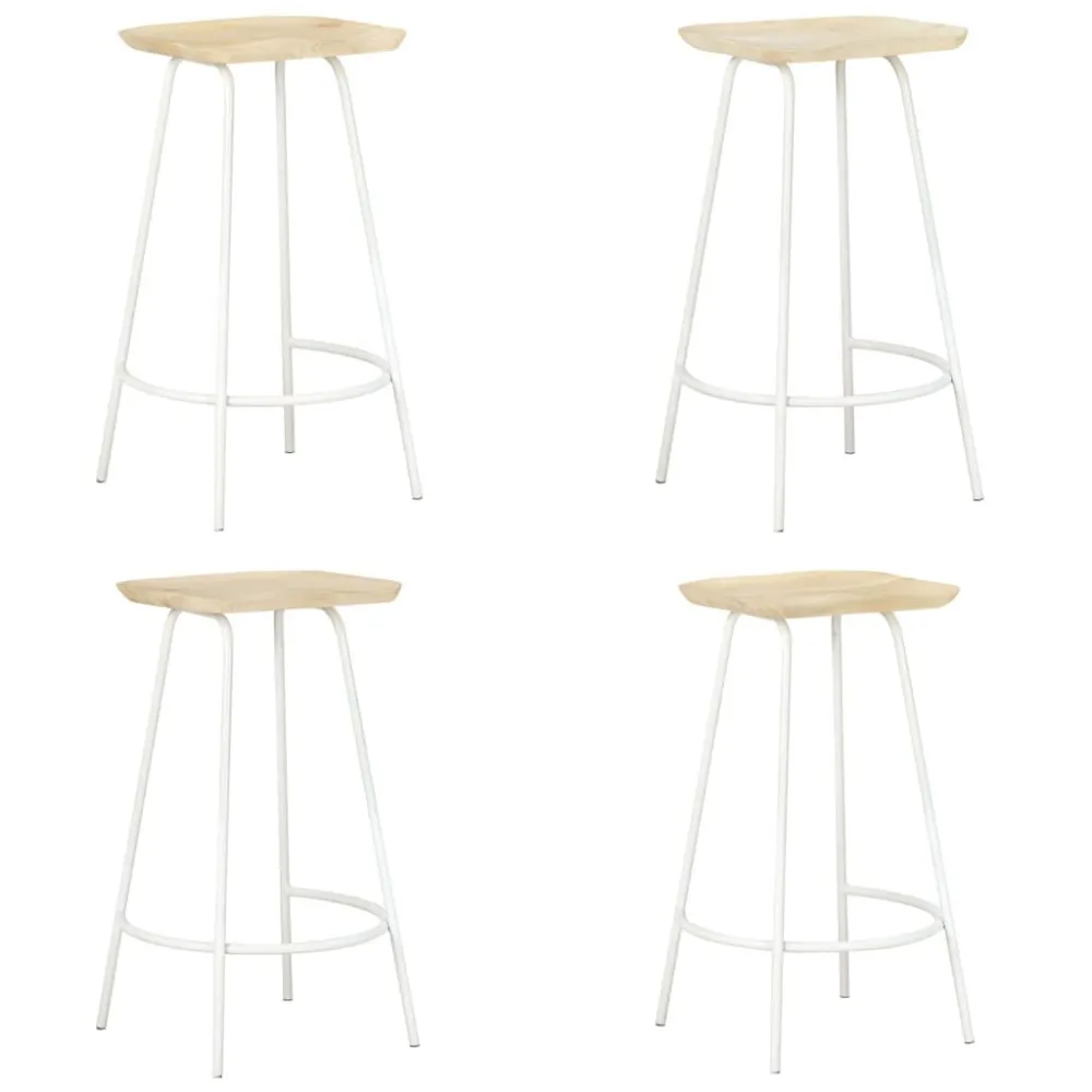 Bancos de bar 4 pcs madeira de mangueira maciç
