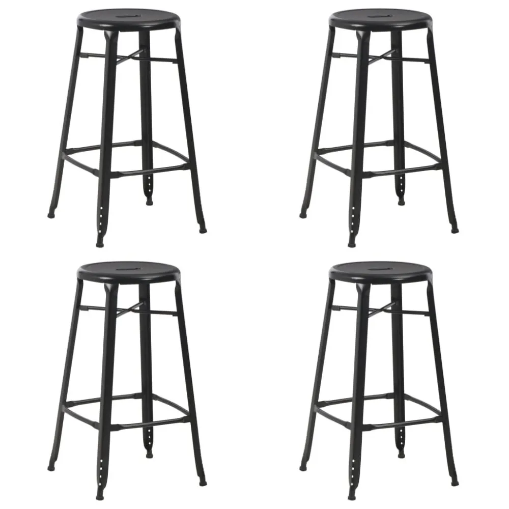 Bancos de bar 4 pcs ço preto