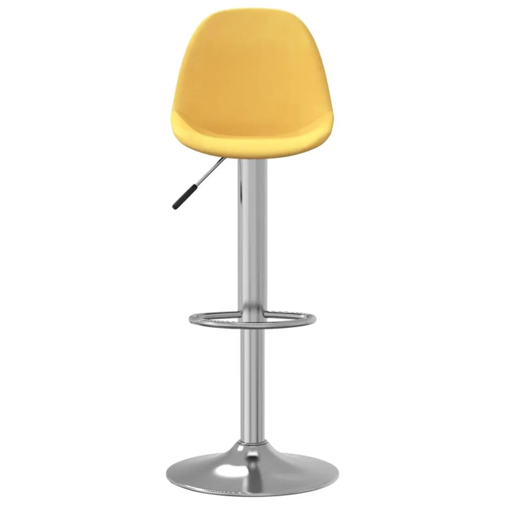 Bancos de bar 2 pcs tecido amarelo mostarda