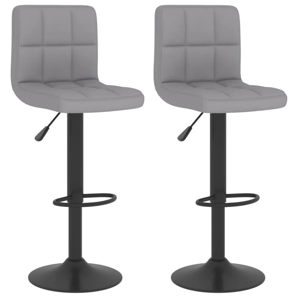 Bancos de bar 2 pcs tecido cinzento-claro