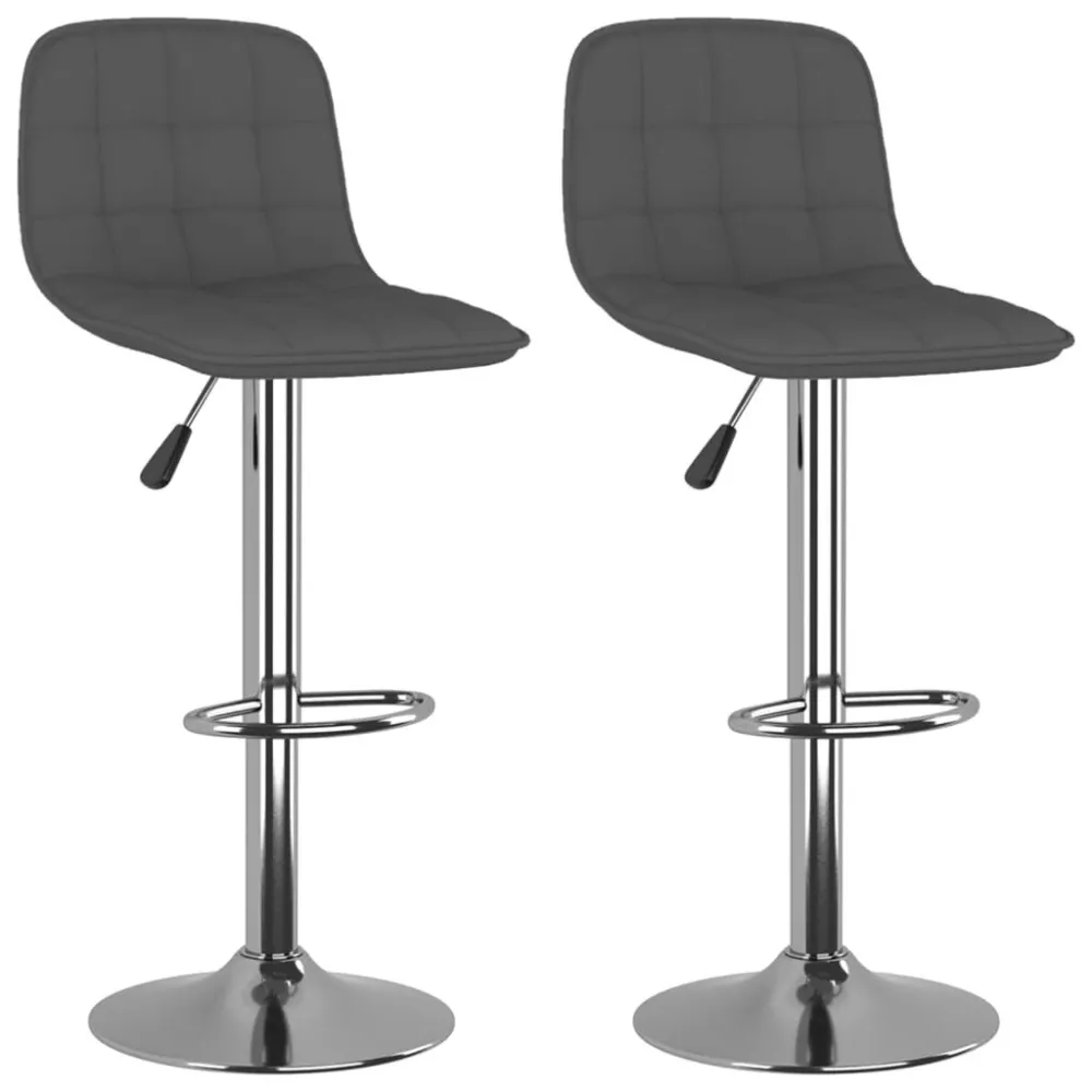 Bancos de bar 2 pcs tecido cinzento-escuro