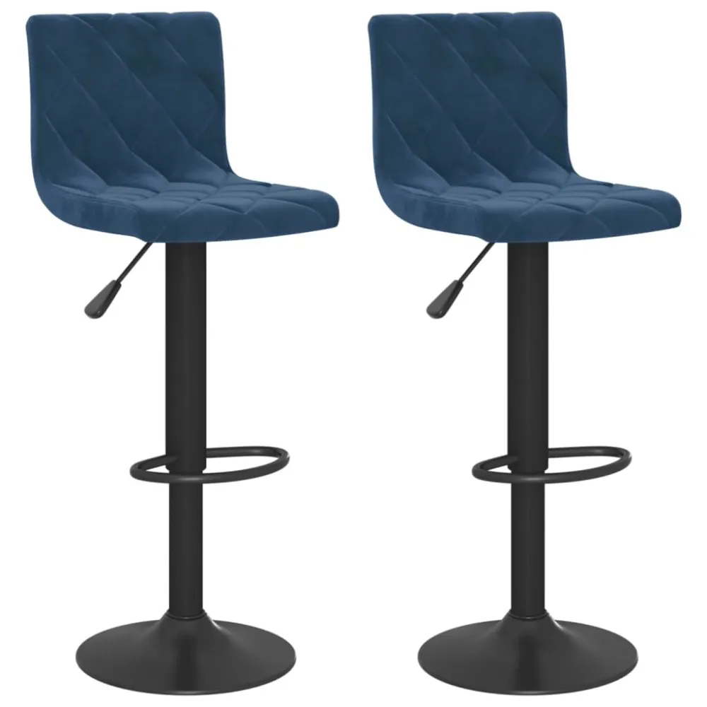 Bancos de bar 2 pcs veludo azul
