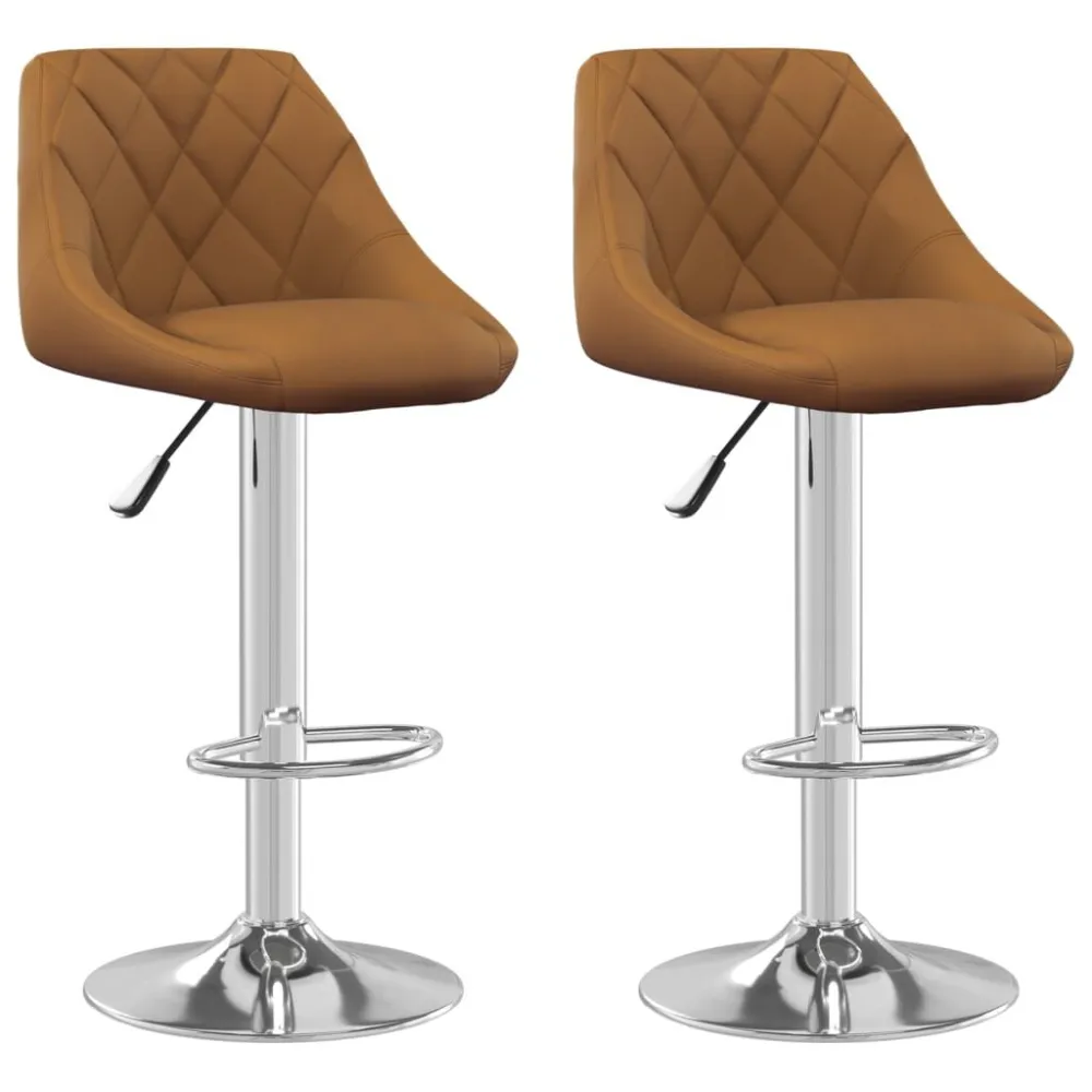 Bancos de bar 2 pcs veludo castanho