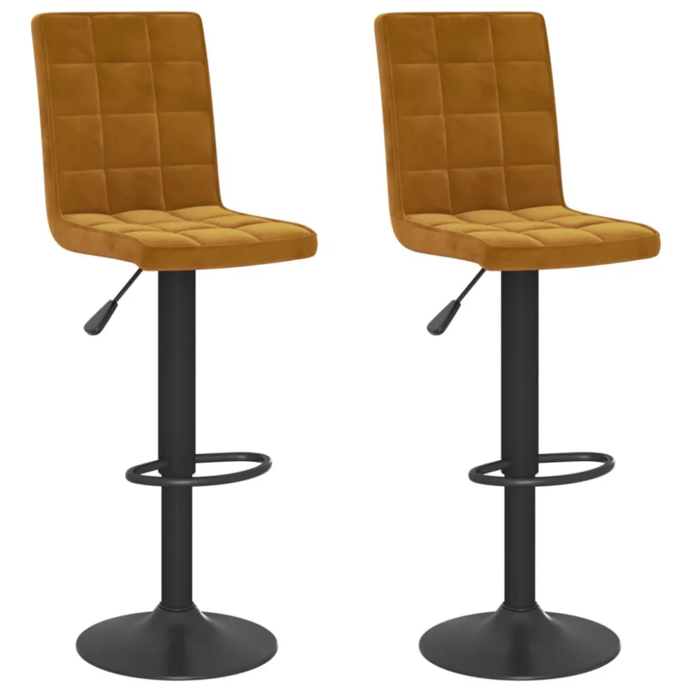 Bancos de bar 2 pcs veludo castanho