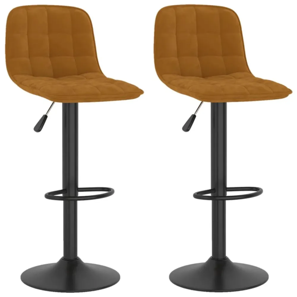 Bancos de bar 2 pcs veludo castanho