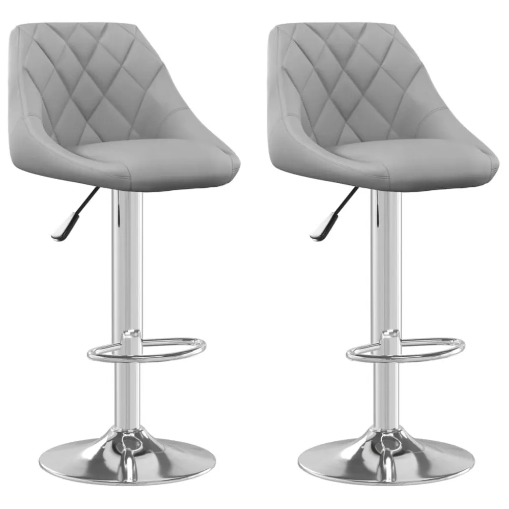 Bancos de bar 2 pcs veludo cinzento-claro