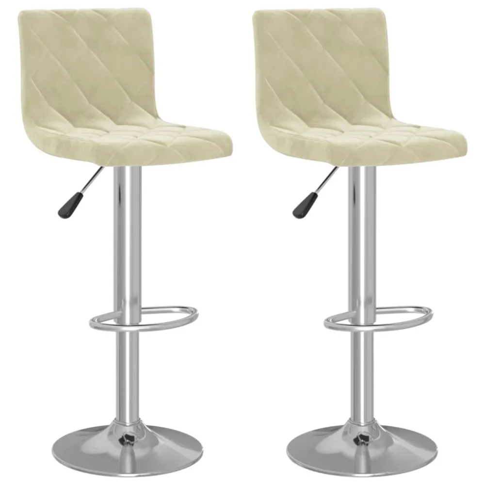 Bancos de bar 2 pcs veludo creme