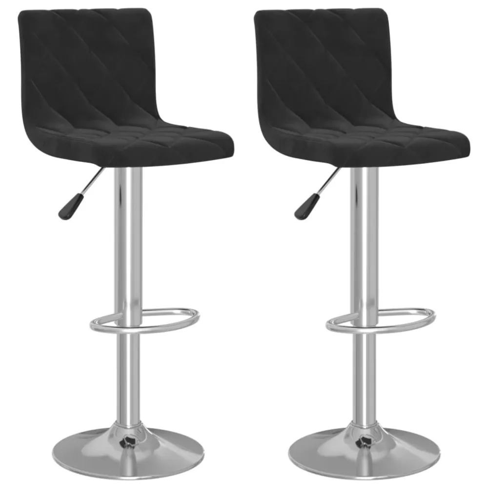 Bancos de bar 2 pcs veludo preto