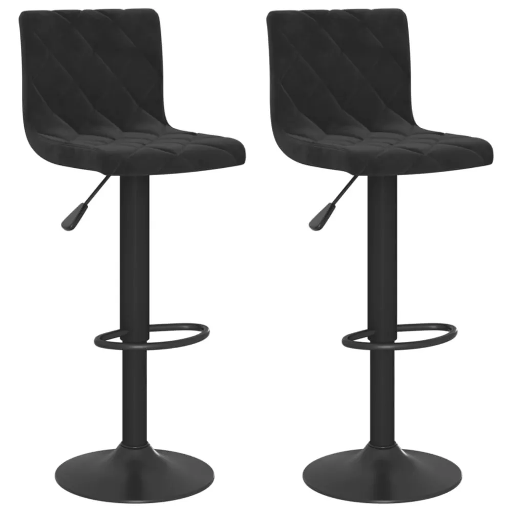 Bancos de bar 2 pcs veludo preto