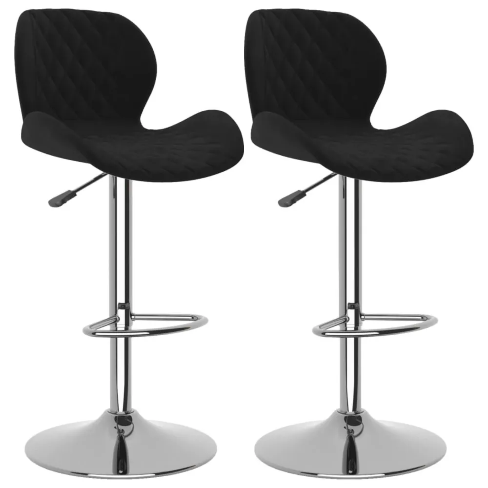 Bancos de bar 2 pcs veludo preto