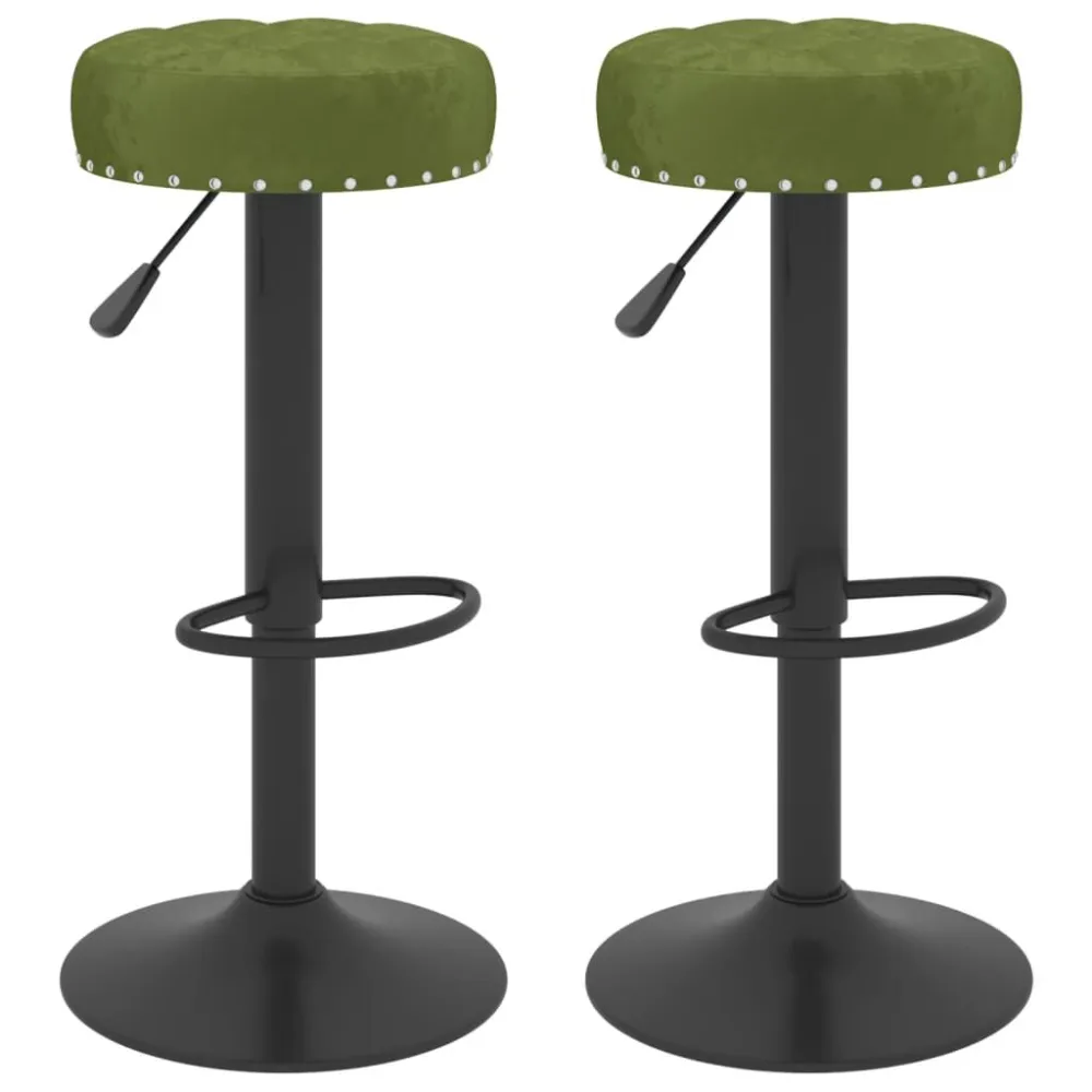 Bancos de bar 2 pcs veludo verde-claro