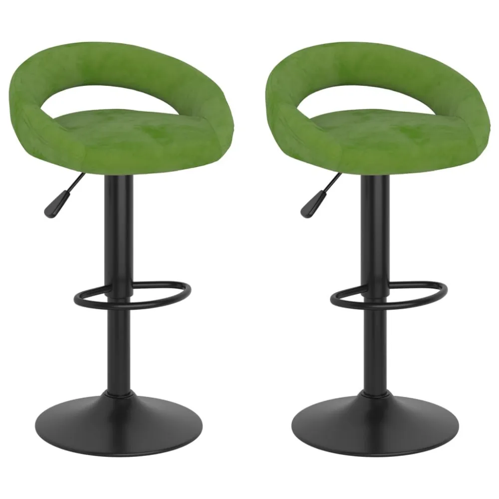 Bancos de bar 2 pcs veludo verde-claro