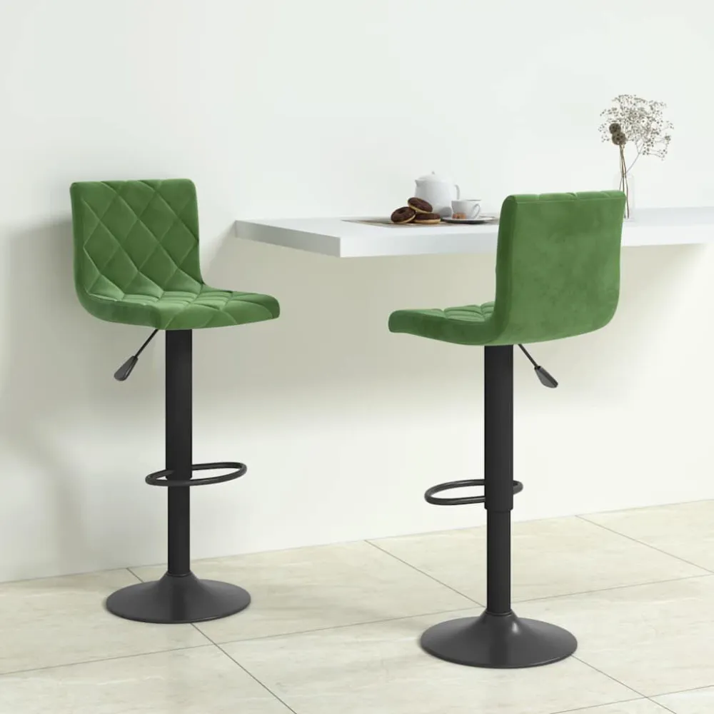 Bancos de bar 2 pcs veludo verde-escuro
