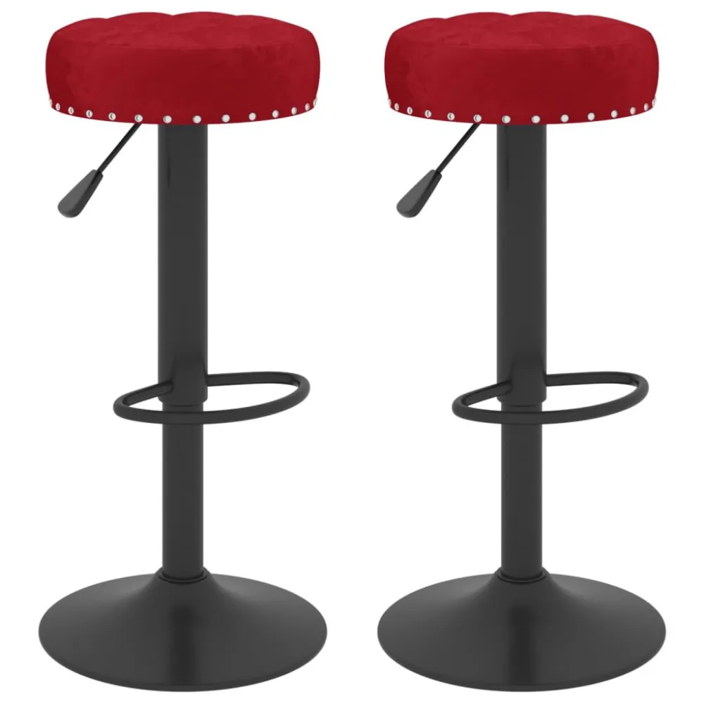 Bancos de bar 2 pcs veludo vermelho tinto