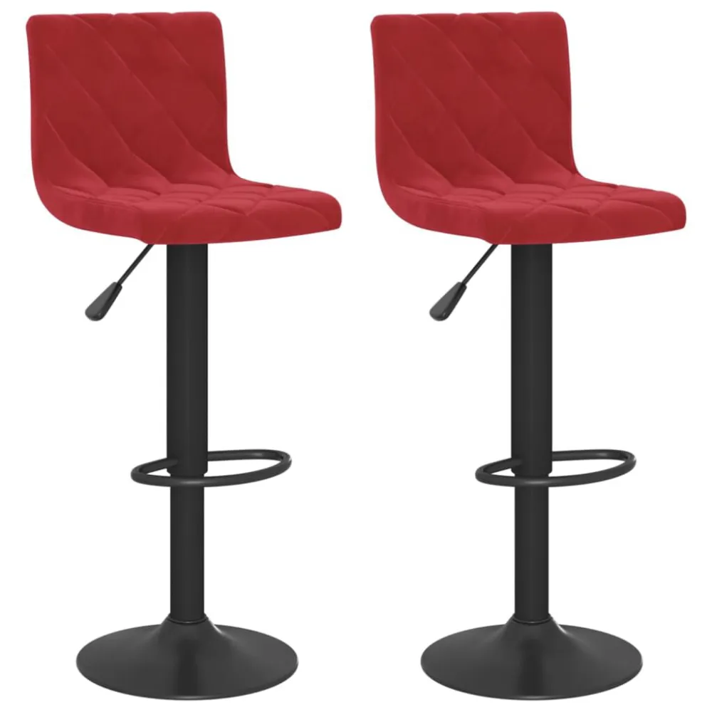 Bancos de bar 2 pcs veludo vermelho tinto
