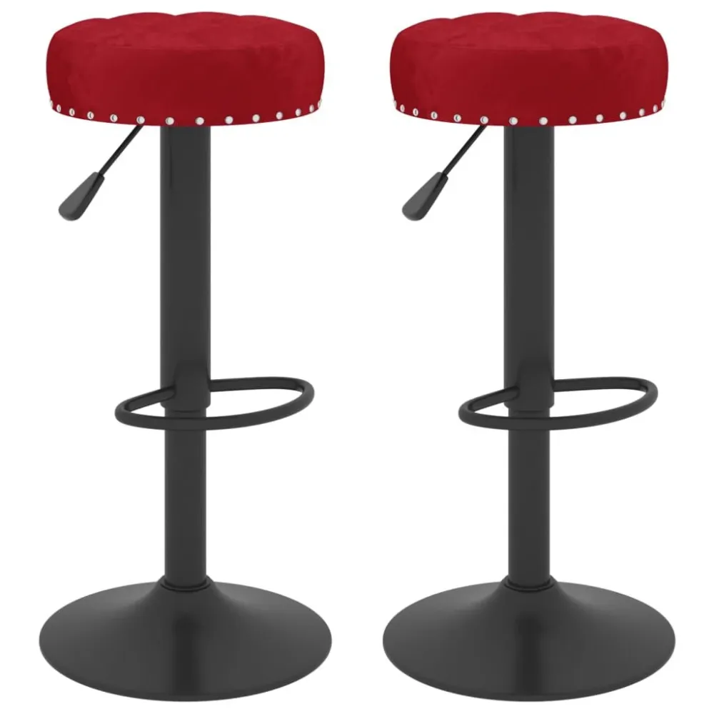 Bancos de bar 2 pcs veludo vermelho tinto